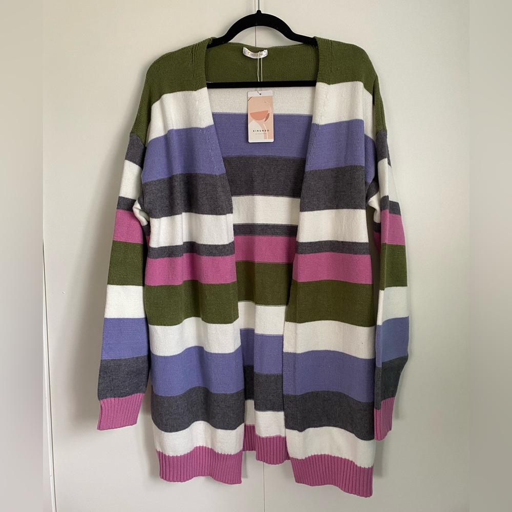 NWT Kirundo Stripped Cardigan Size Large